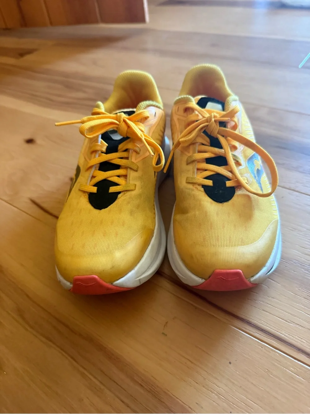 Saucony Yellow Kids Running Sneakers with Black Accents